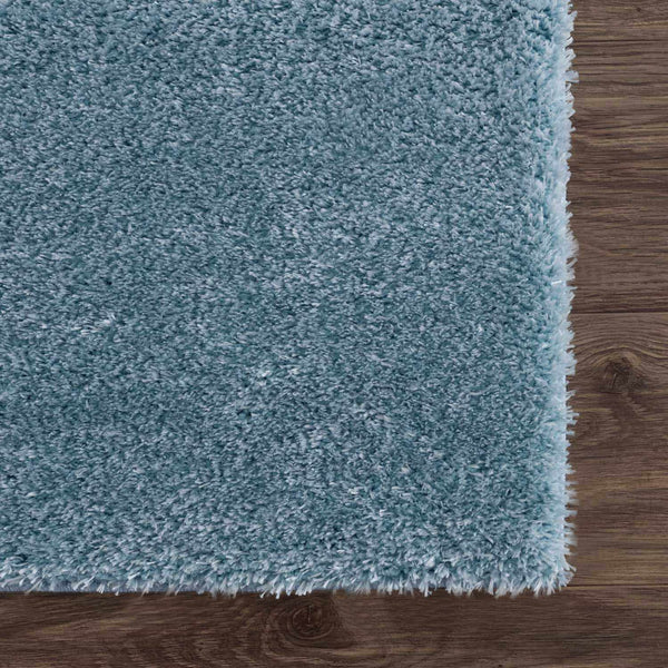 Sample Heavenly Solid Blue Plush Rug - Clearance