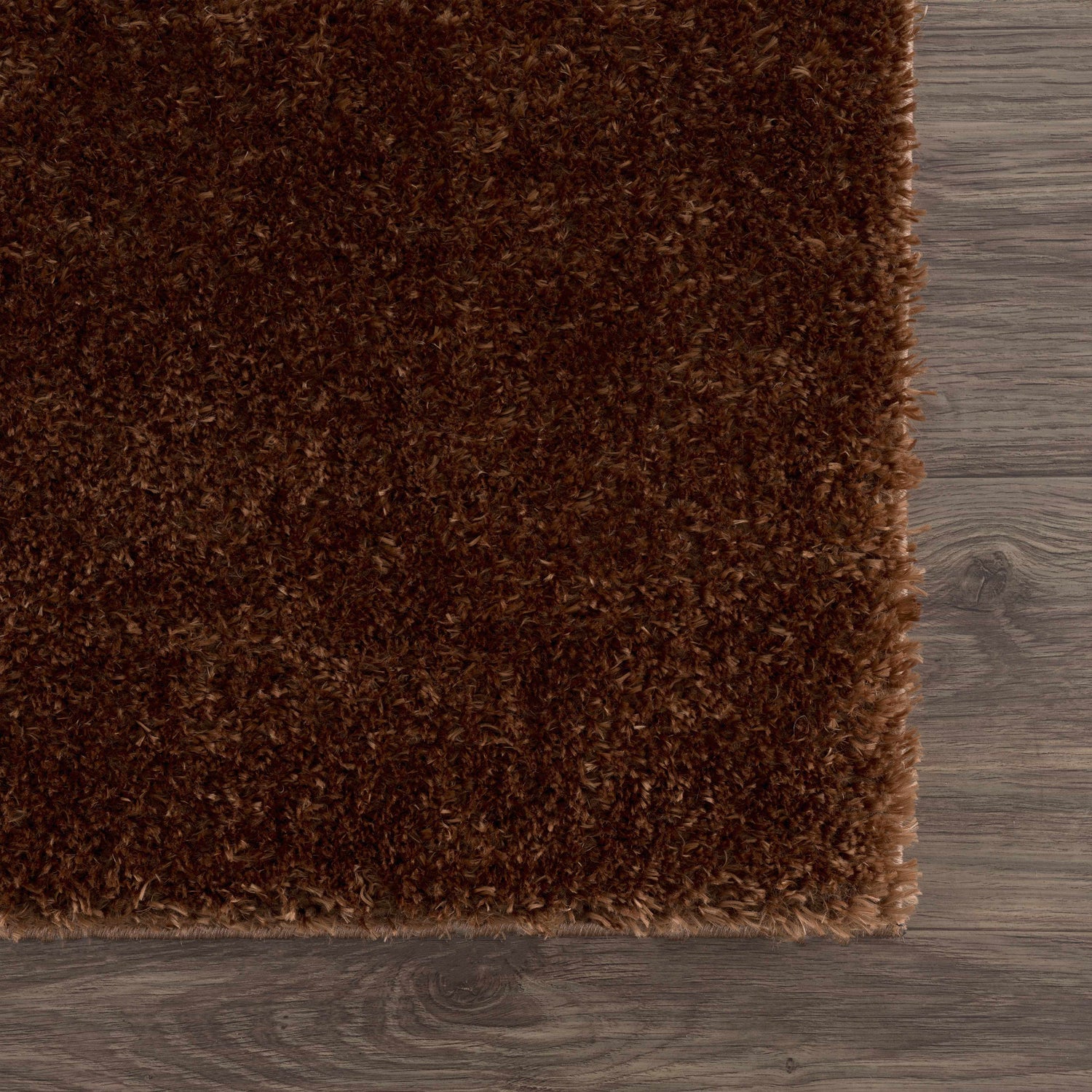 Sample Heavenly Solid Brown Plush Rug - Clearance