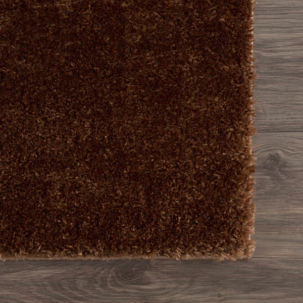 Sample Heavenly Solid Brown Plush Rug