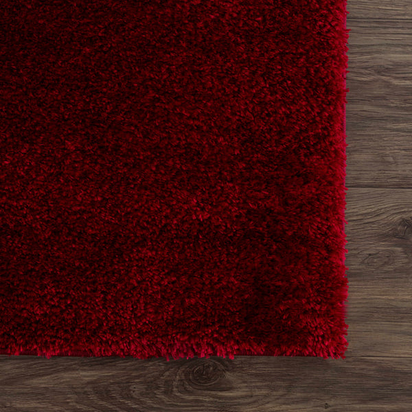 Sample Heavenly Solid Red Plush Rug - Clearance