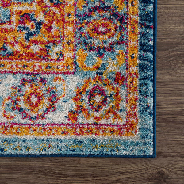 Sample Istanbul Medallion Blue & Orange Area Rug
