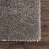 Heavenly Solid Gray Plush Area Rug