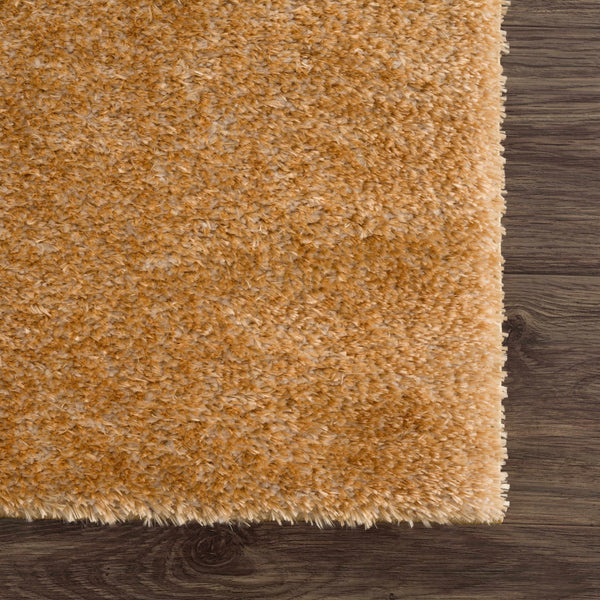 Sample Heavenly Solid Mustard Plush Rug - Clearance