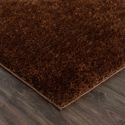 Heavenly Solid Brown Plush Rug - Clearance