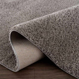 Heavenly Solid Gray Plush Area Rug