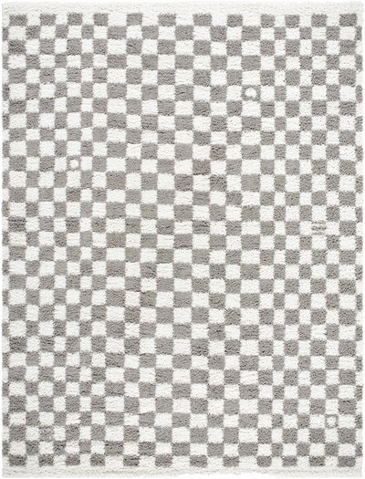 Kieu Taupe Checkered Area Rug