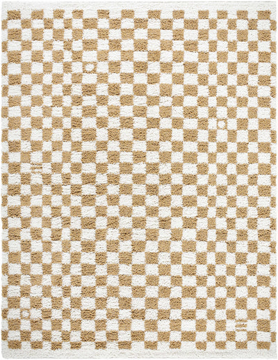 Kieu Yellow & White Checkered Area Rug