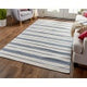 Feizy Duprine Transitional Stripes - White/Ivory/Blue Area Rug