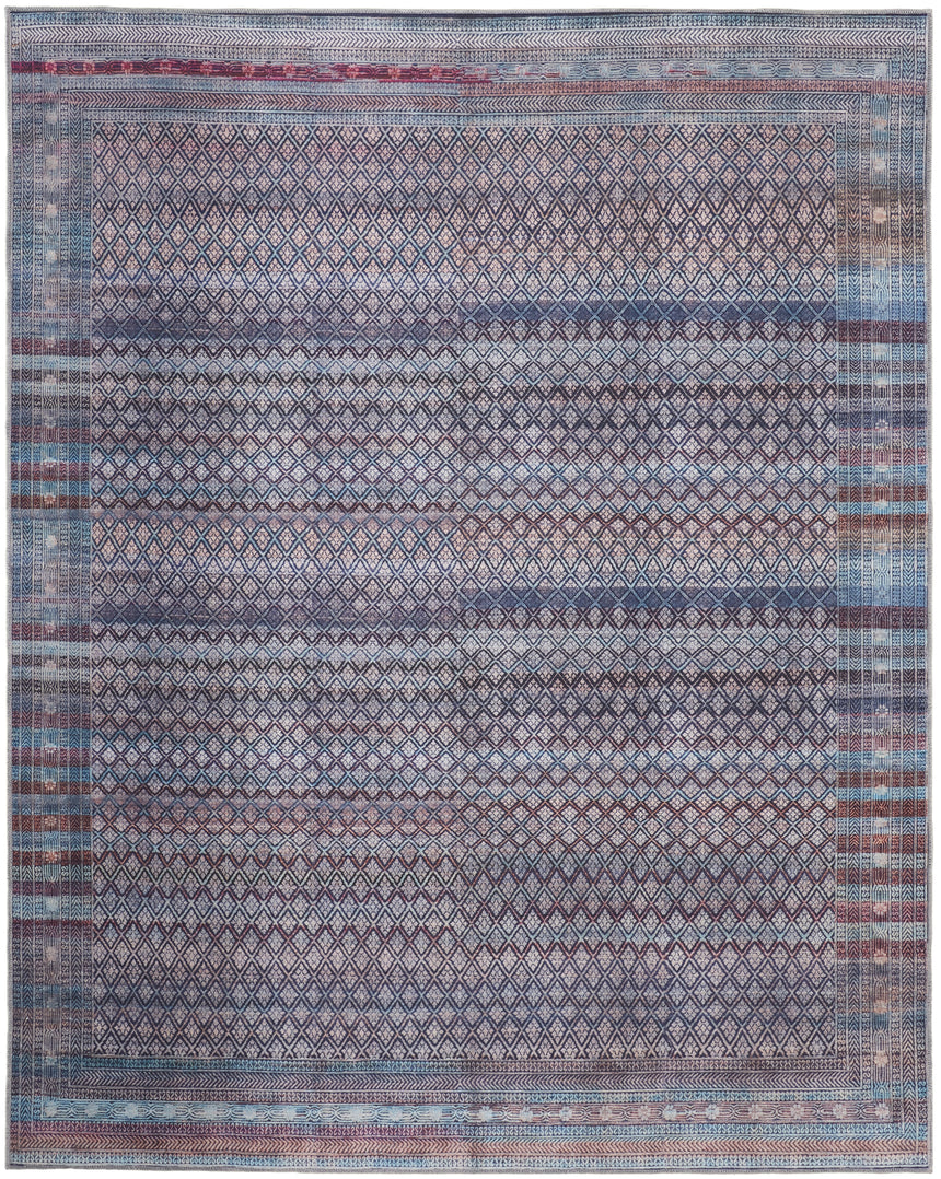 Feizy Voss Transitional Distressed - Blue/Tan/Pink Area Rug