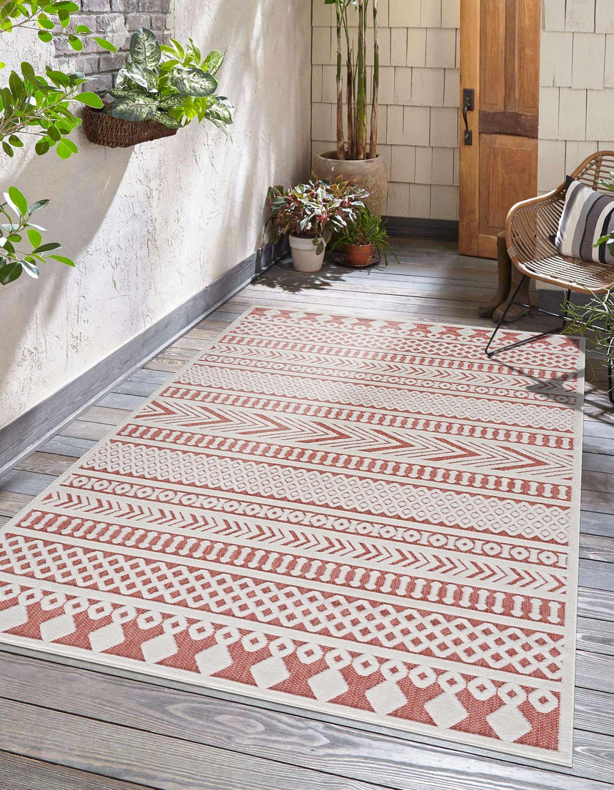 Jove Orange Outdoor Rug - Clearance