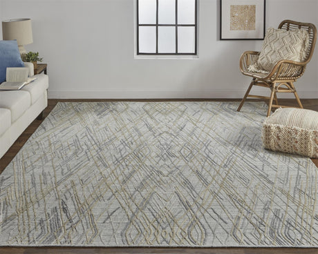Feizy Elias Modern Abstract - Gray/Ivory Area Rug