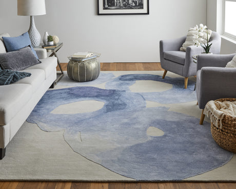 Feizy Anya Transitional Abstract - Blue/Ivory Area Rug