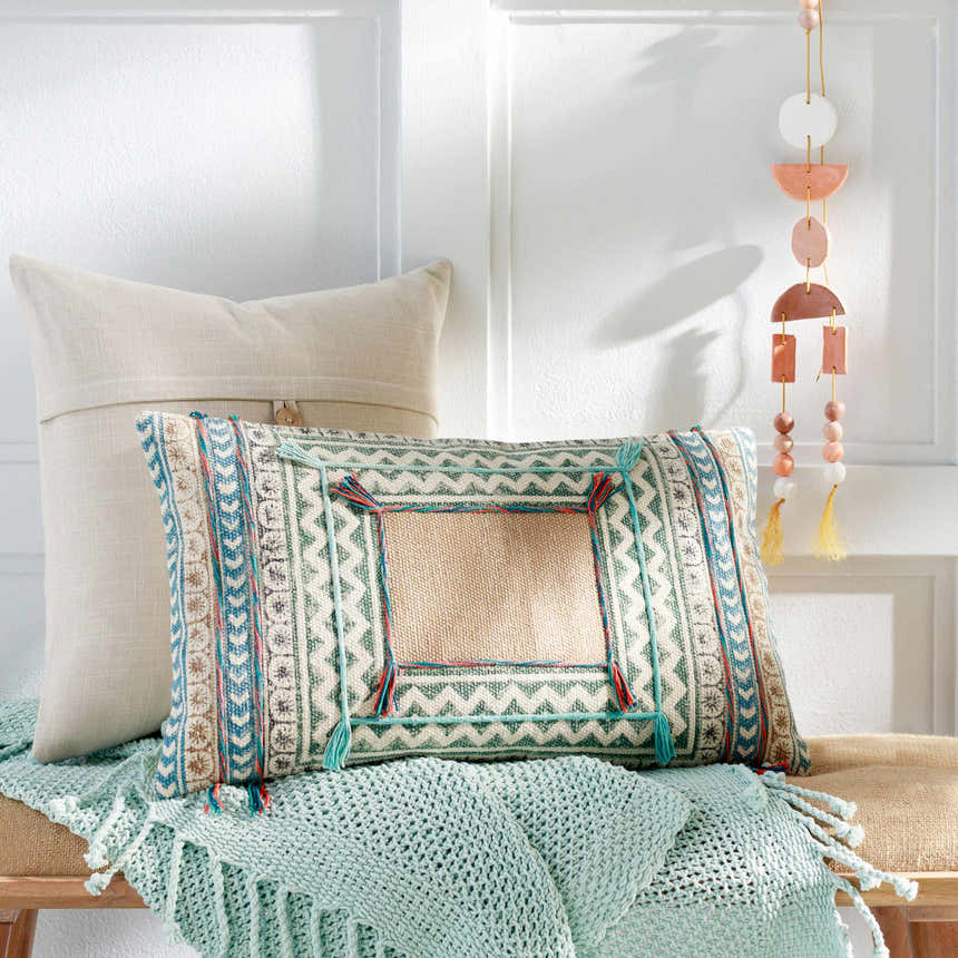 Tichnor Light Gray Square Throw Pillow