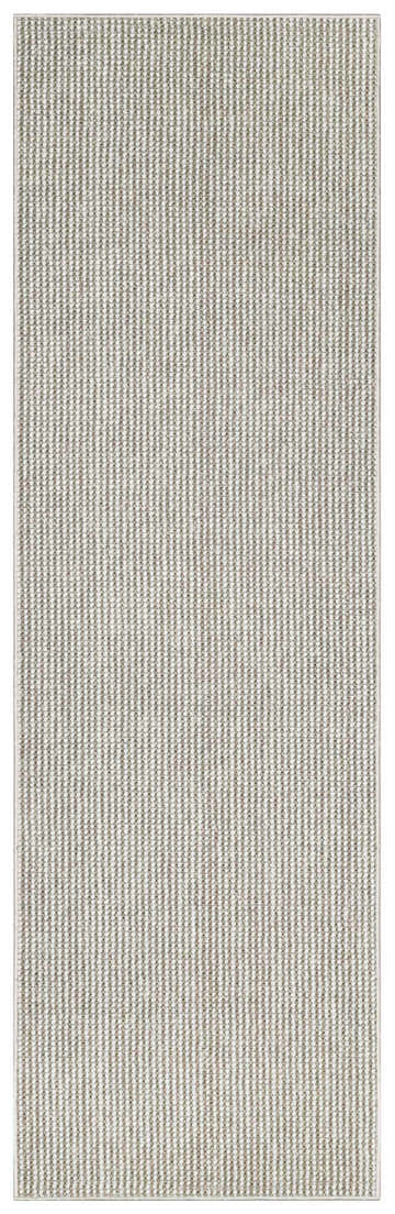 Close-up of Nourison Natural Texture Ivory Mocha Farmhouse Area Rug showing its vertical striped design and textured weave.