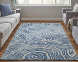 Feizy Lorrain Modern Abstract - Blue/Ivory Area Rug