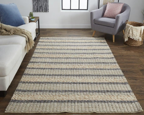 Feizy Berkeley Transitional Stripes - Ivory/Tan/Gray Area Rug