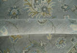 Silver and Brown Antique Traditional Floral Oushak wool area Rug