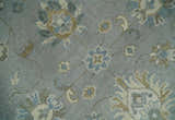 Silver and Brown Antique Traditional Floral Oushak wool area Rug