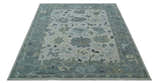 Silver and Gray Hand knotted Traditional Oushak Multi Size wool Area Rug