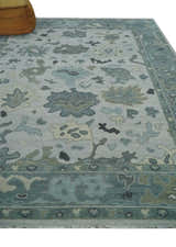 Silver and Gray Hand knotted Traditional Oushak Multi Size wool Area Rug