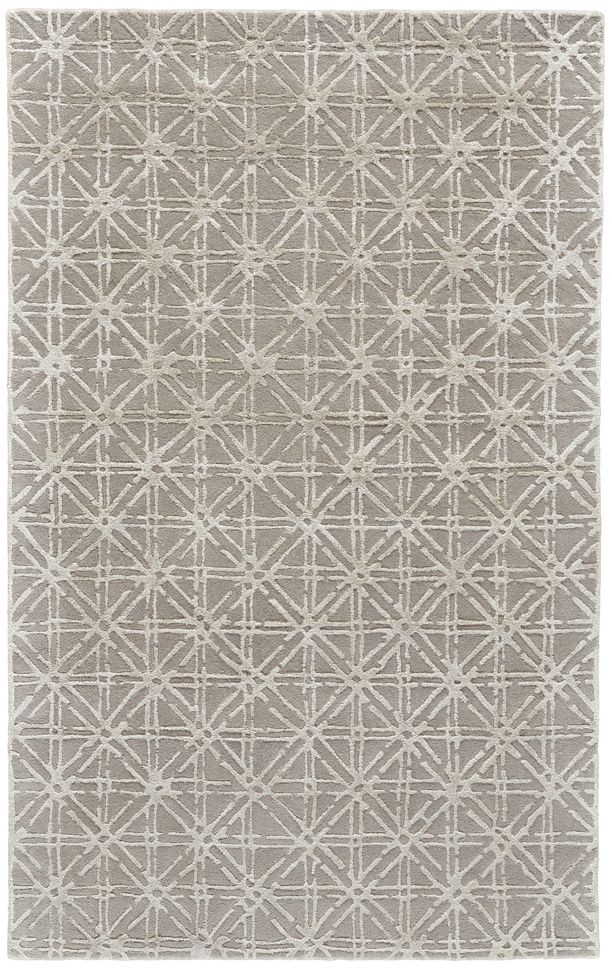 Feizy Manoa Transitional Geometric - Taupe/Ivory/Tan Area Rug - Clearance