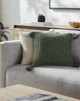 Litzy Olive Green Throw Pillow