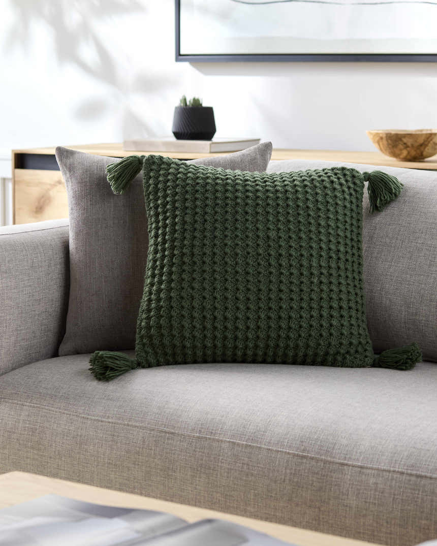 Litzy Olive Green Throw Pillow