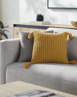 Litzy Mustard Yellow Throw Pillow