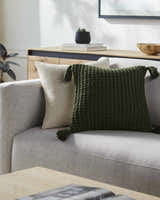 Litzy Dark Green Throw Pillow