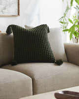 Litzy Dark Green Throw Pillow