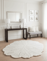 Snow Bloom Beige Hand Tufted 5x7 Wool Area Rug