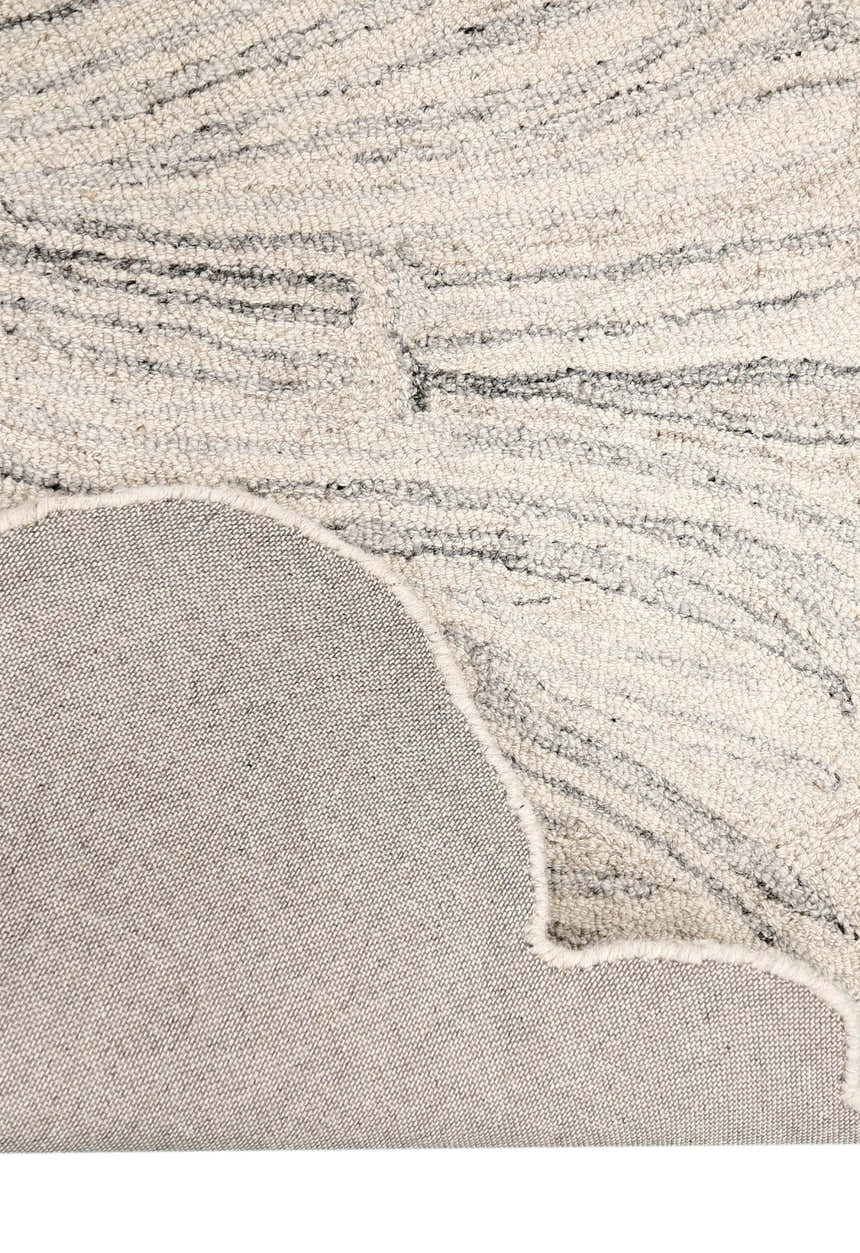 Snow Bloom Beige Hand Tufted 5x7 Wool Area Rug
