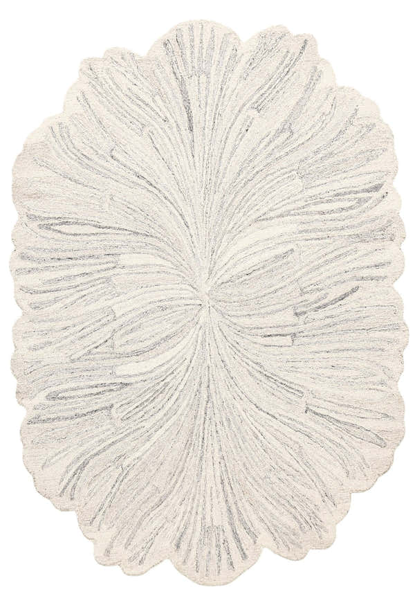 Snow Bloom Beige Hand Tufted 5x7 Wool Area Rug