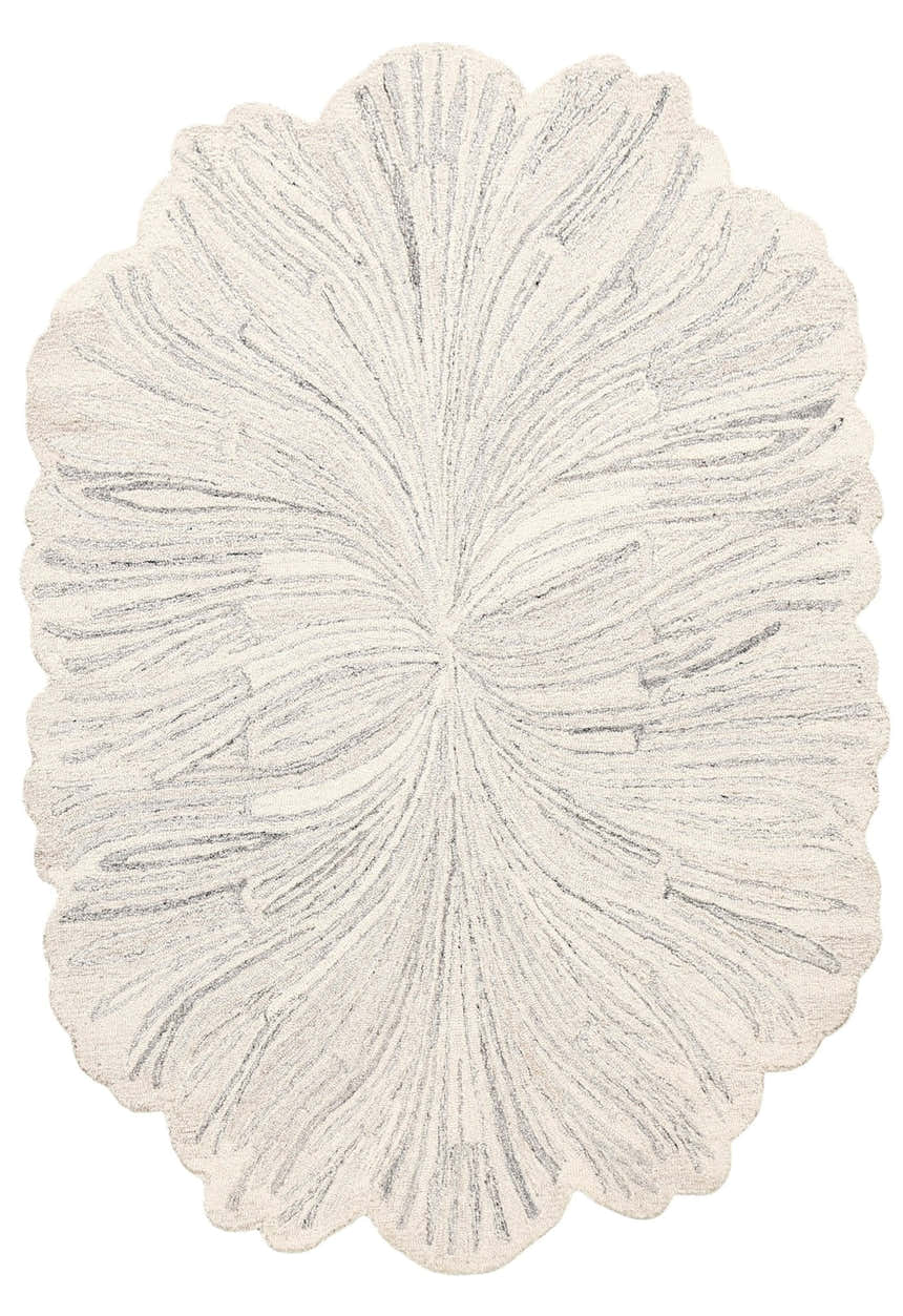 Snow Bloom Beige Hand Tufted 5x7 Wool Area Rug