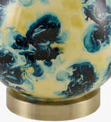 White Traditional Table Lamp with linen details for bedside or console tables