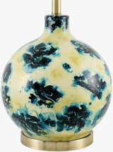 Warm Deep Teal Traditional Table Lamp with linen details for bedside or console tables