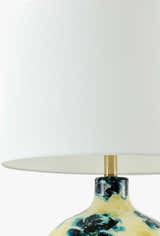 Warm Deep Teal Traditional Table Lamp with linen details for bedside or console tables