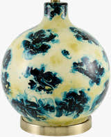 Cool Deep Teal Traditional Table Lamp with linen details for bedside or console tables