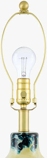 Cool Deep Teal Traditional Table Lamp with linen details for bedside or console tables