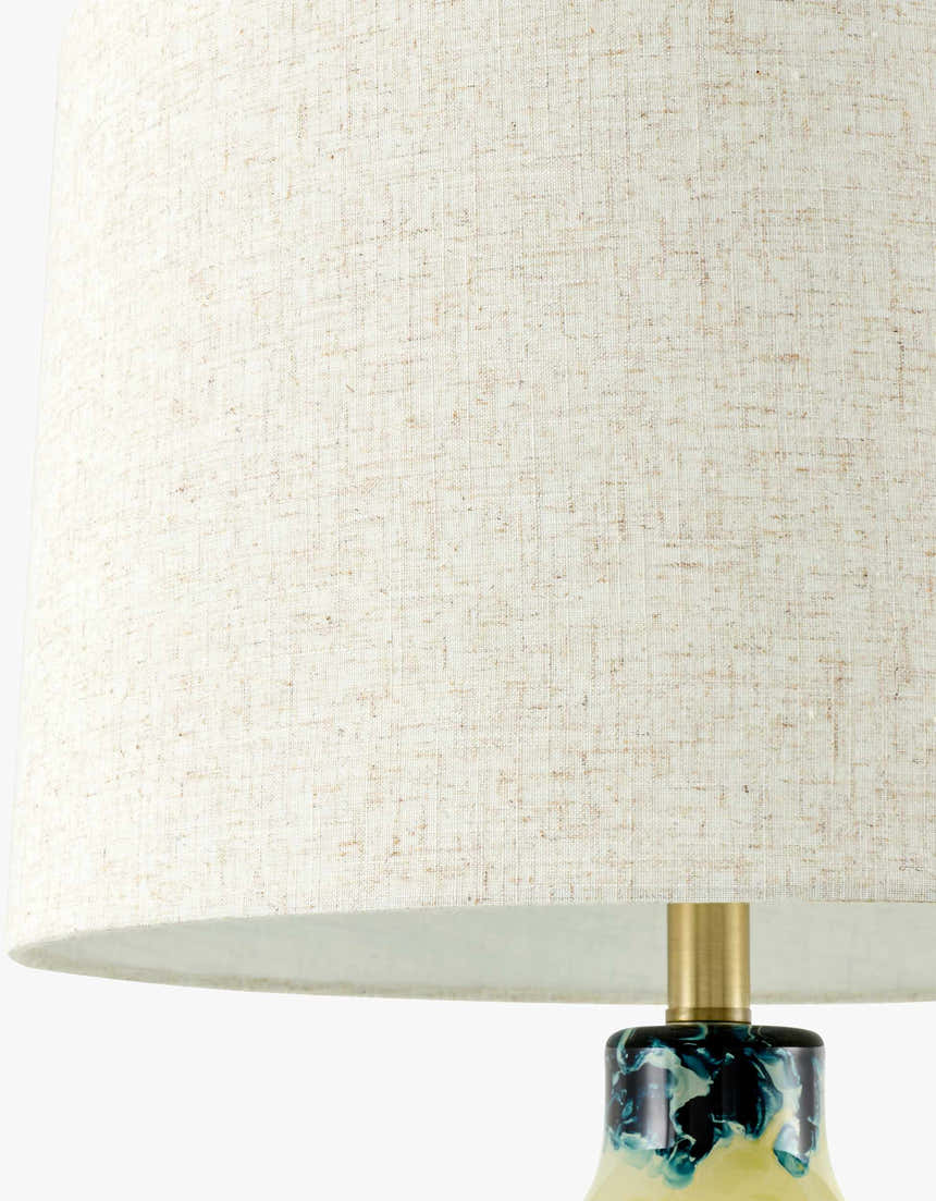Cool Deep Teal Traditional Table Lamp with linen details for bedside or console tables