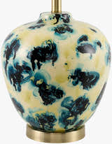 Marbled Yellow & Teal Ceramic Table Lamp