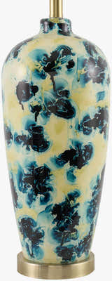Deep Deep Teal Traditional Table Lamp with linen details for bedside or console tables