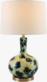 Soft White Traditional Table Lamp with linen details for bedside or console tables
