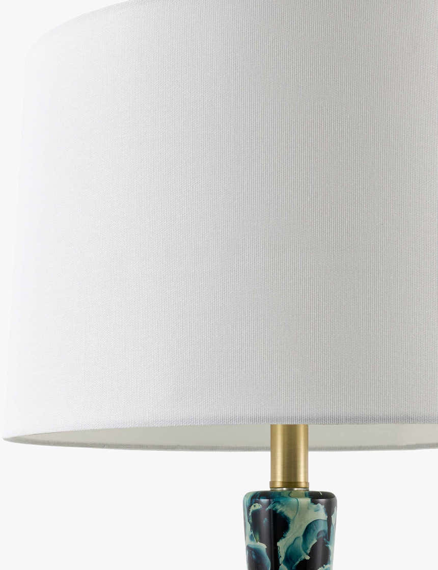 Soft White Traditional Table Lamp with linen details for bedside or console tables