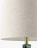 Peach Traditional Table Lamp with linen details for bedside or console tables