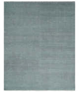 Solid Gray Hand knotted Modern look Custom Made wool Area Rug