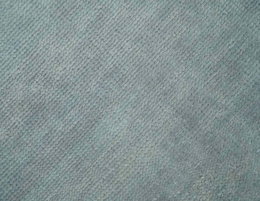 Solid Gray Hand knotted Modern look Custom Made wool Area Rug