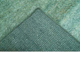 Solid Green Hand knotted Contemporary Custom Made wool Area Rug