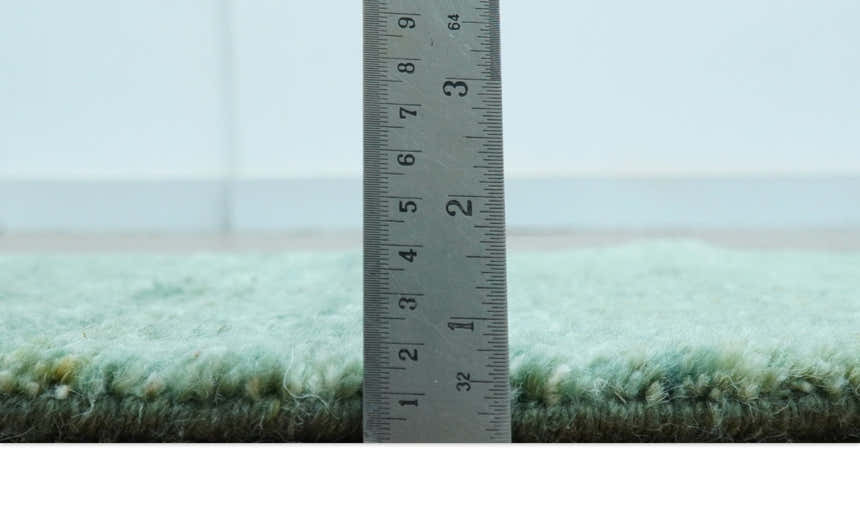 Solid Green Hand knotted Contemporary Custom Made wool Area Rug
