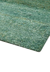 Solid Green Hand knotted Contemporary Custom Made wool Area Rug